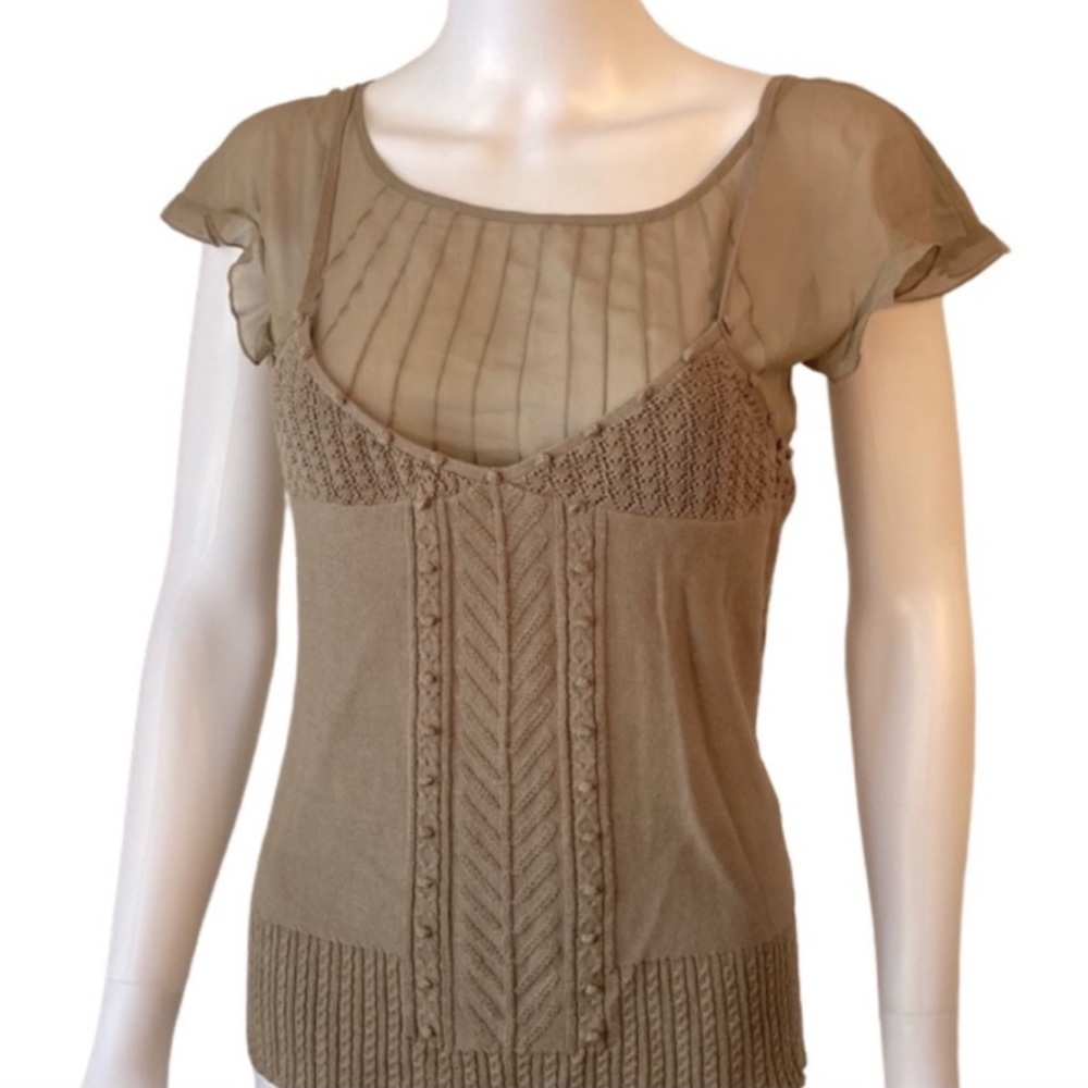 Alberta ferretti cotton silk sheer top